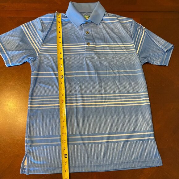Ben Hogan Performance Mens S/S Polo Shirt Blue Striped Size S Golf Shirt - Picture 7 of 13